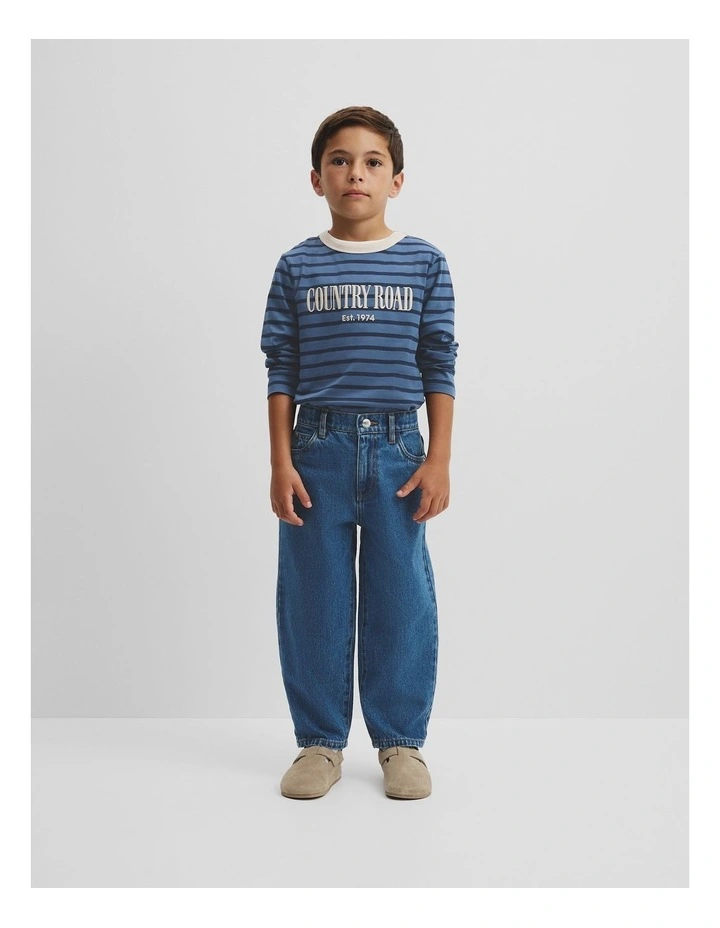 Five Pocket Jean in Mid Blue Wash image 1