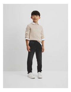 Denim Jogger in Washed Black