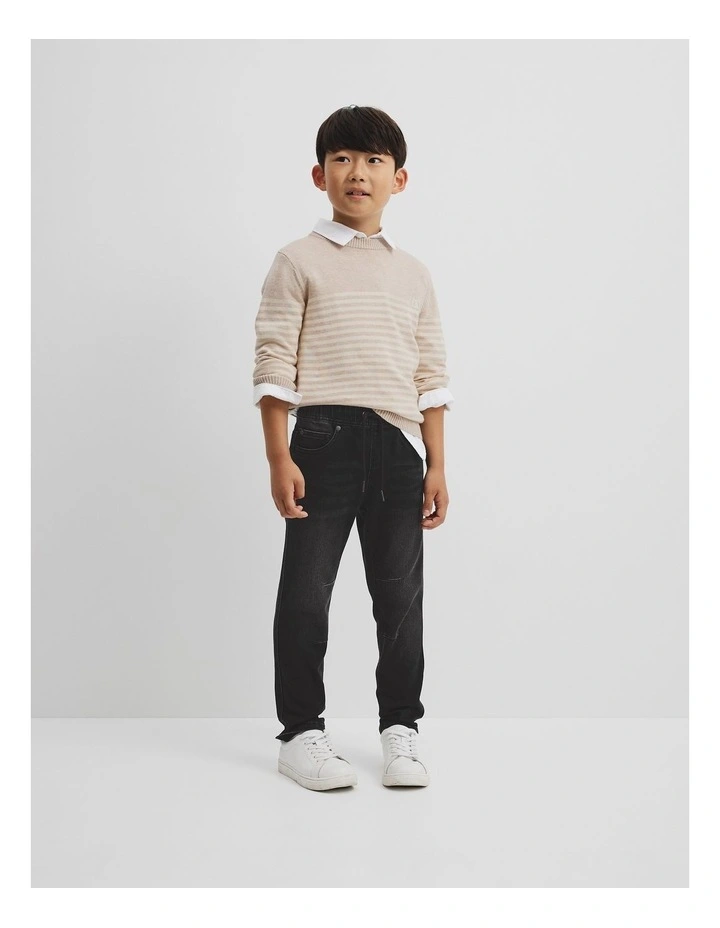 Denim Jogger in Washed Black image 1