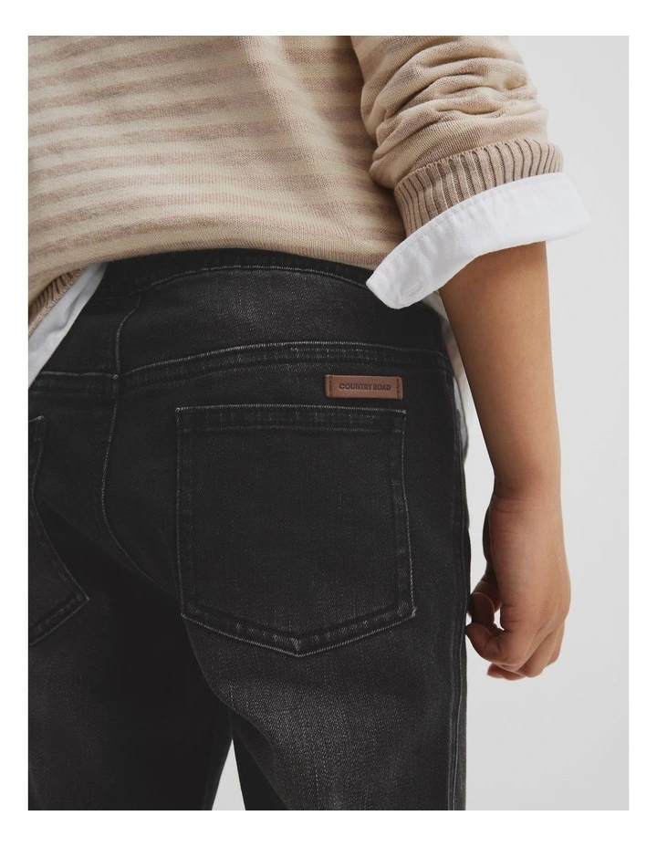 Denim Jogger in Washed Black image 2