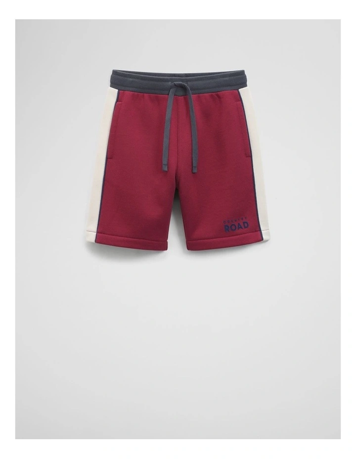 Spliced Sweat Short in Currant image 4