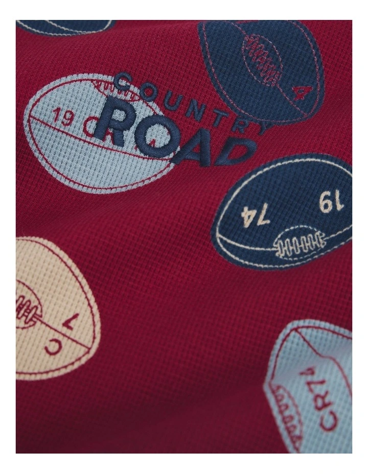 Ball Print Pyjama Set in Currant image 2