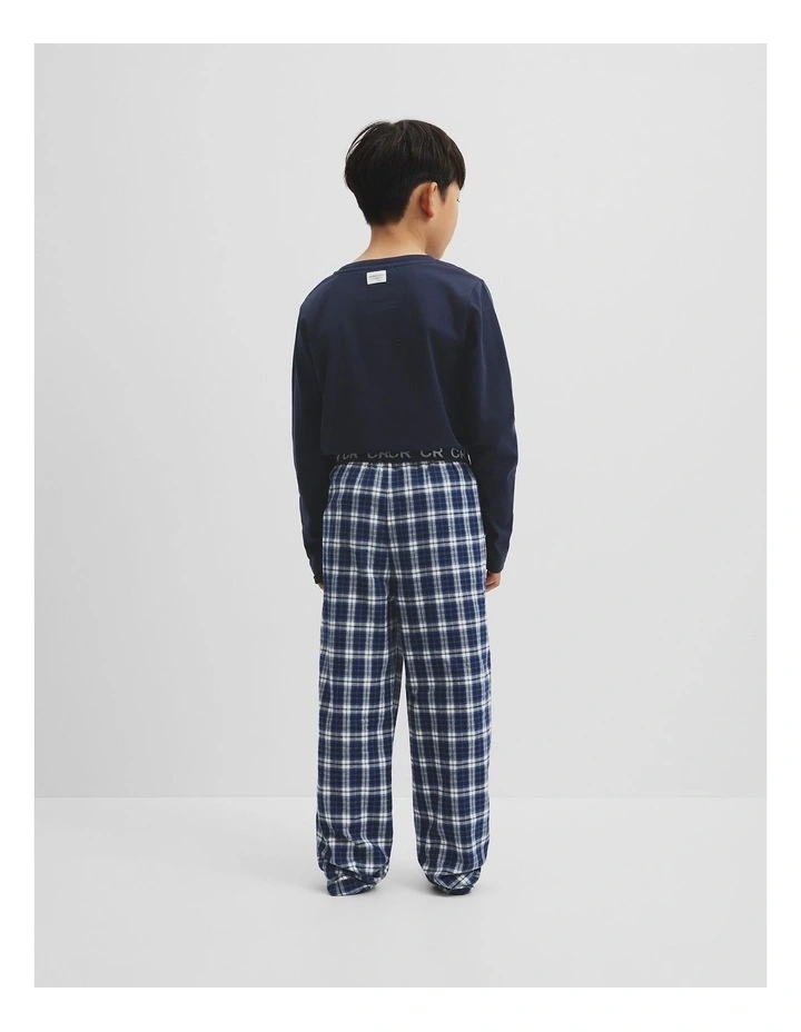 Logo Long Sleeve Pyjama Set in Navy image 3