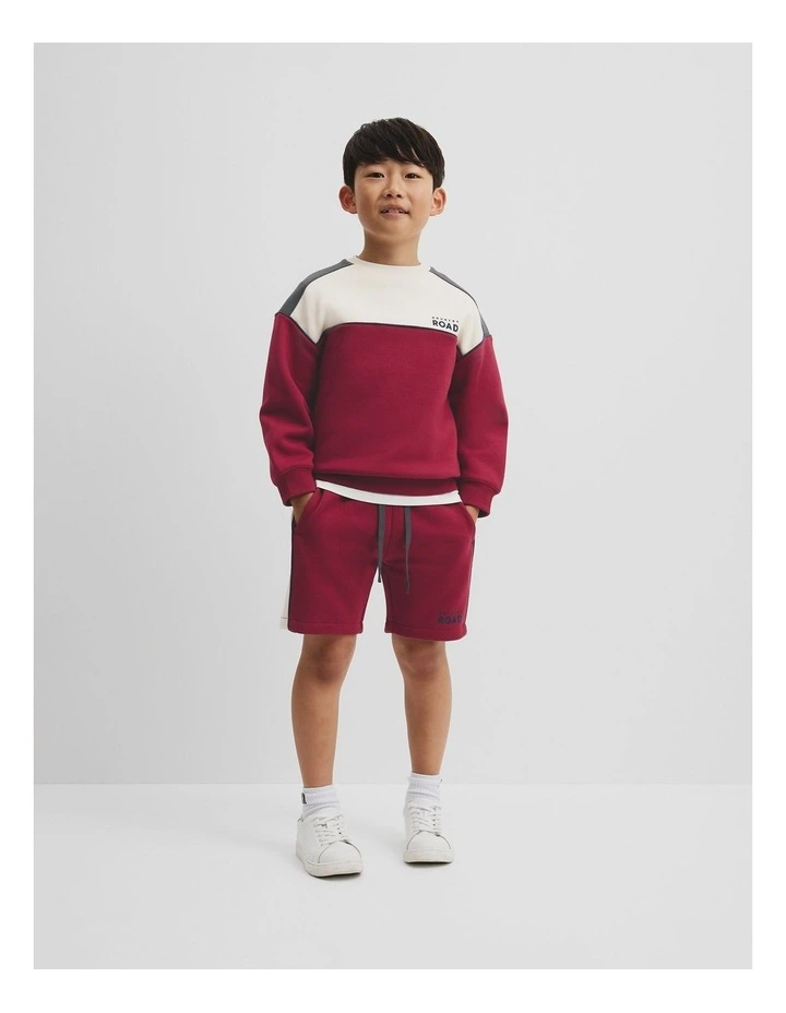 Australian Cotton Spliced Sweat in Currant image 1