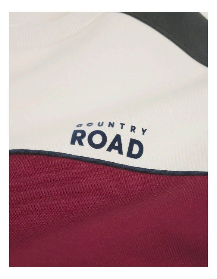 Australian Cotton Spliced Sweat in Currant image 5