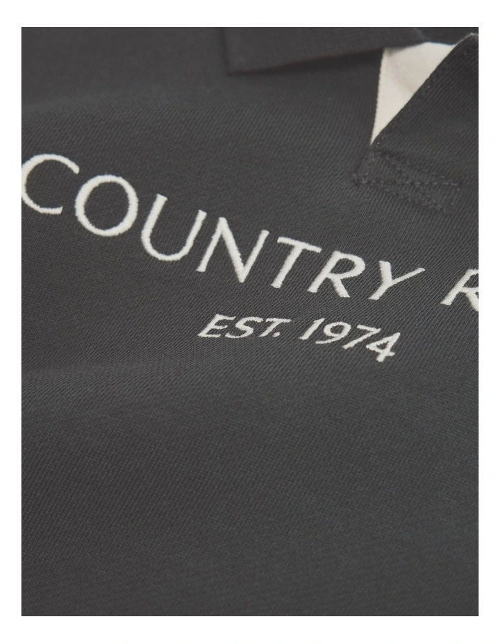 Organically Grown Cotton Collared Sweat in Graphite image 3