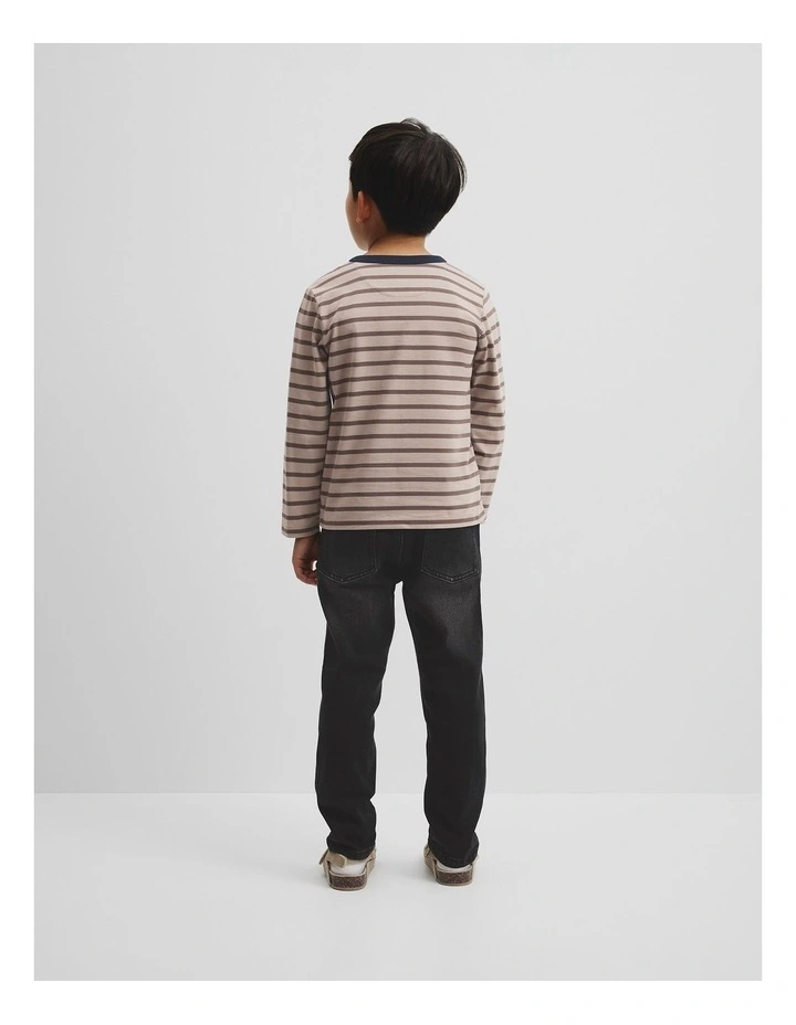 Long Sleeve Heritage T-shirt in Chocolate Stripe image 3