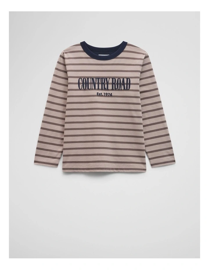 Long Sleeve Heritage T-shirt in Chocolate Stripe image 4