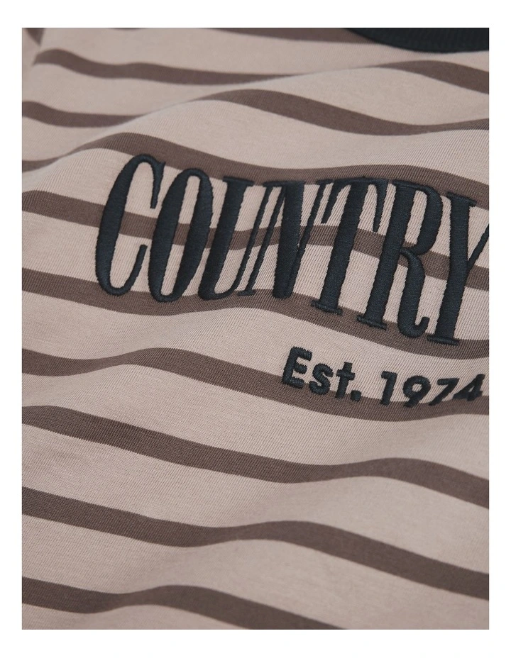 Long Sleeve Heritage T-shirt in Chocolate Stripe image 5