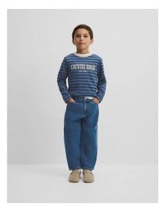 Long Sleeve Heritage T-shirt in Navy Stripe