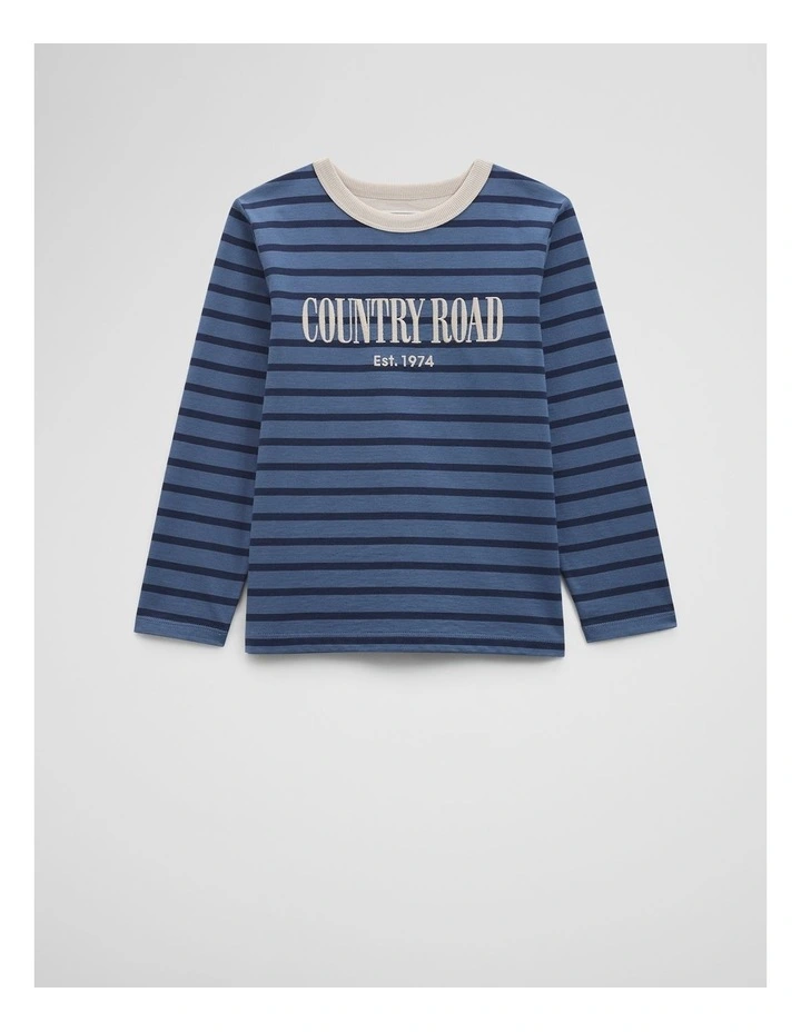 Long Sleeve Heritage T-shirt in Navy Stripe image 4