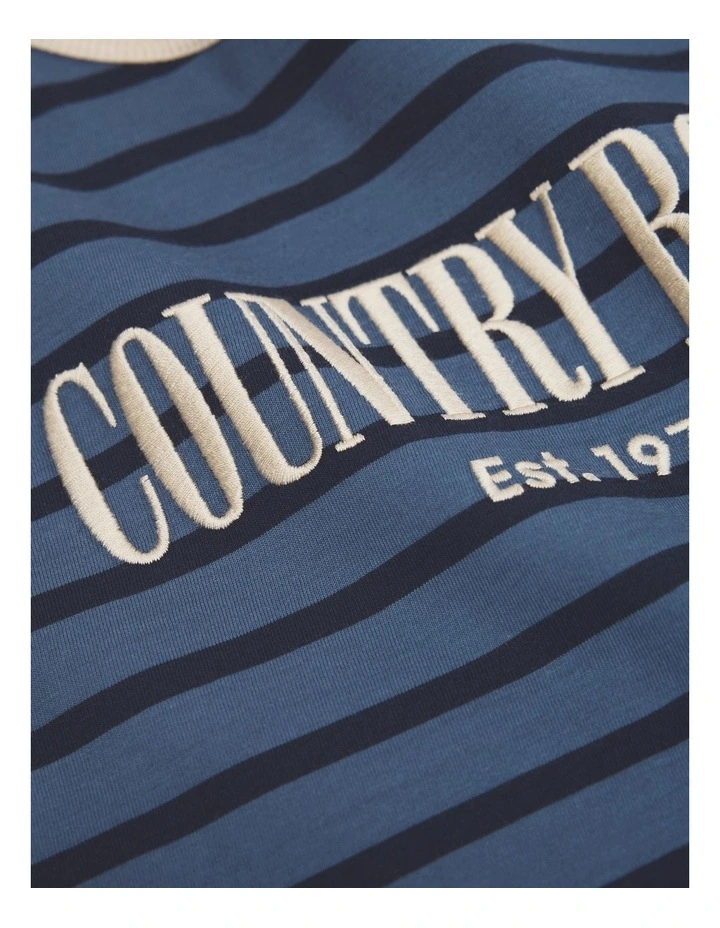 Long Sleeve Heritage T-shirt in Navy Stripe image 5