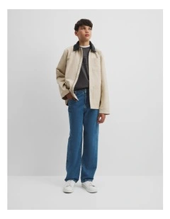 Teen Zip Through Barn Jacket in Wafer