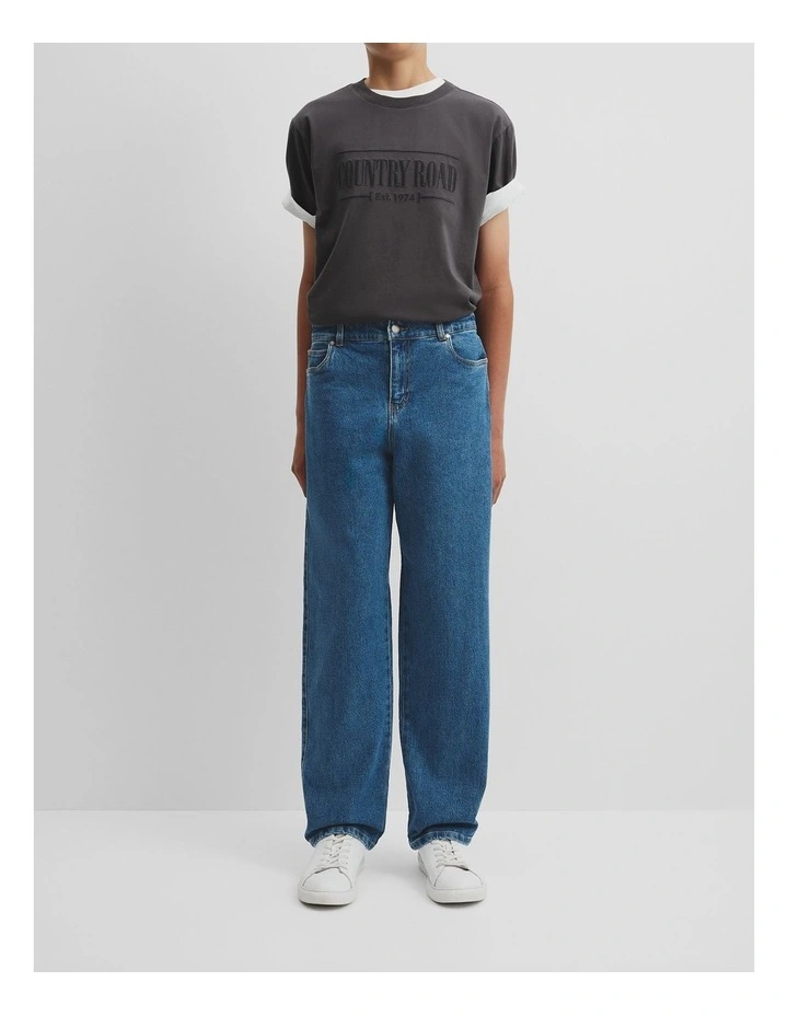 Teen Straight Denim Jean in Mid Blue Wash image 2