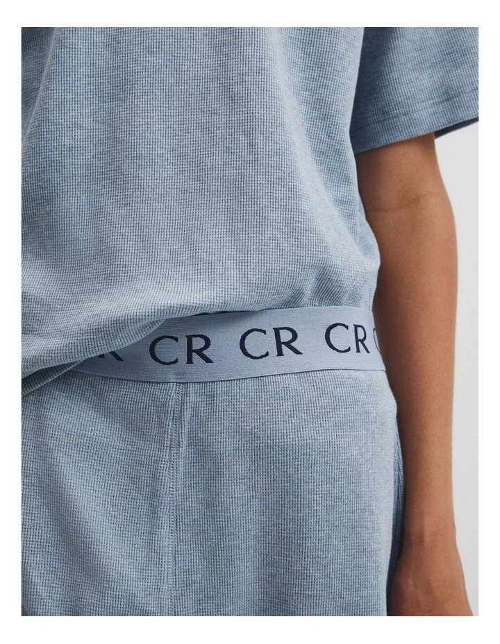 Teen Waffle Pyjama in Dusty Blue Marle image 3