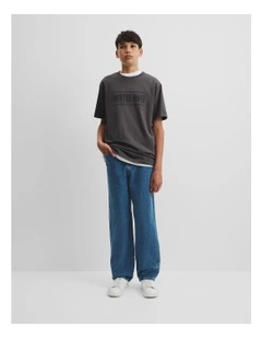 Teen Australian Cotton Heritage Oversized T-shirt in Graphite