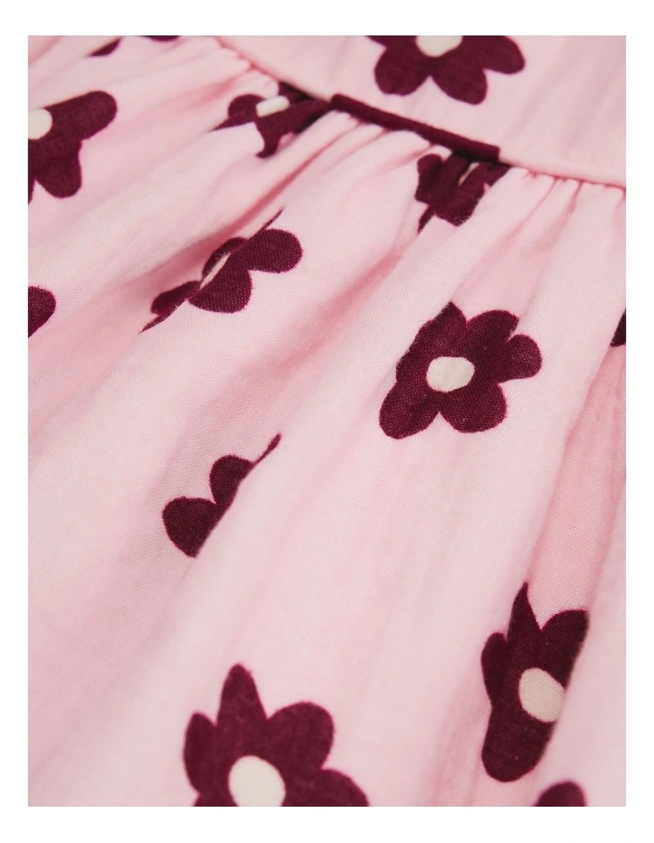 Drop Waist Long Sleeve Dress in Pink Floral image 5