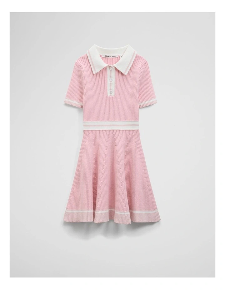 Short Sleeve Knit Dress in Playful Pink image 1