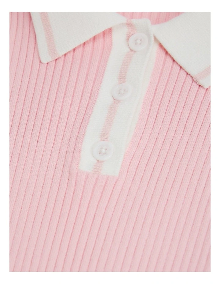 Short Sleeve Knit Dress in Playful Pink image 2
