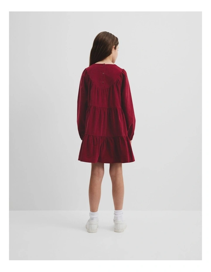 Drop Waist Cord Dress in Ruby image 3