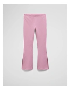 Organically Grown Cotton Blend Flare Tech Pant in Berry