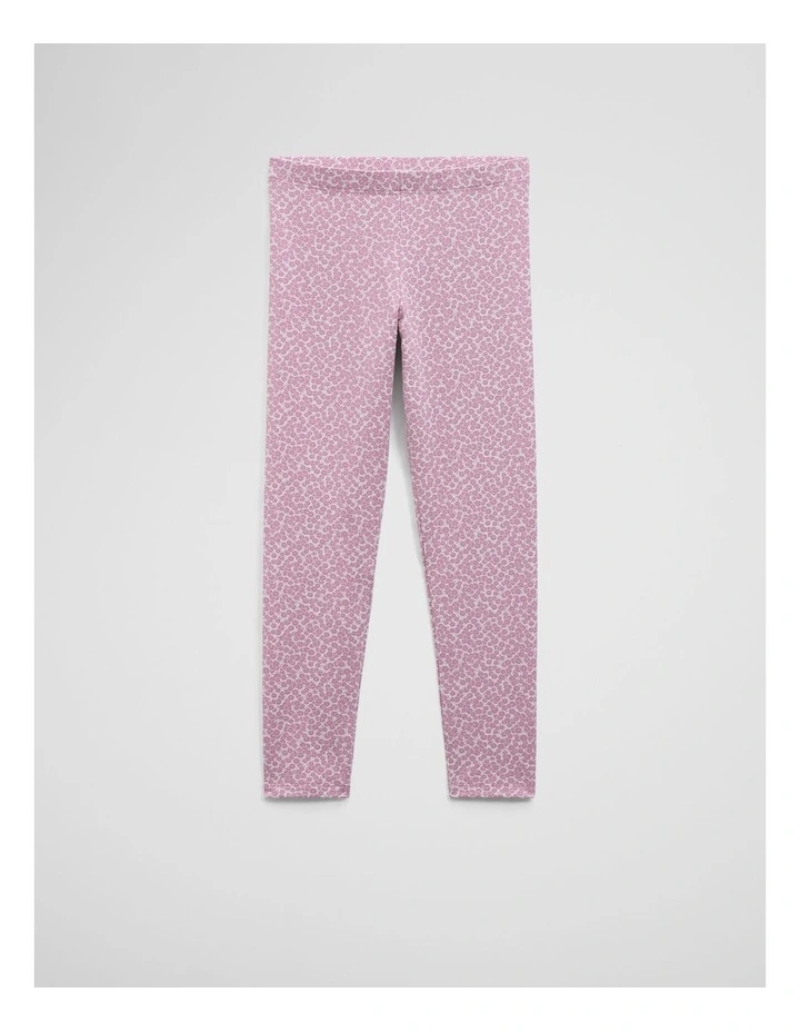 Organically Grown Cotton Blend Heart Legging in Berry Ditsy image 1