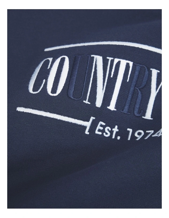 Australian Cotton Relaxed Heritage Sweat in Navy Multi image 2