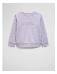 Australian Cotton Relaxed Heritage Sweat in Bluebell Multi