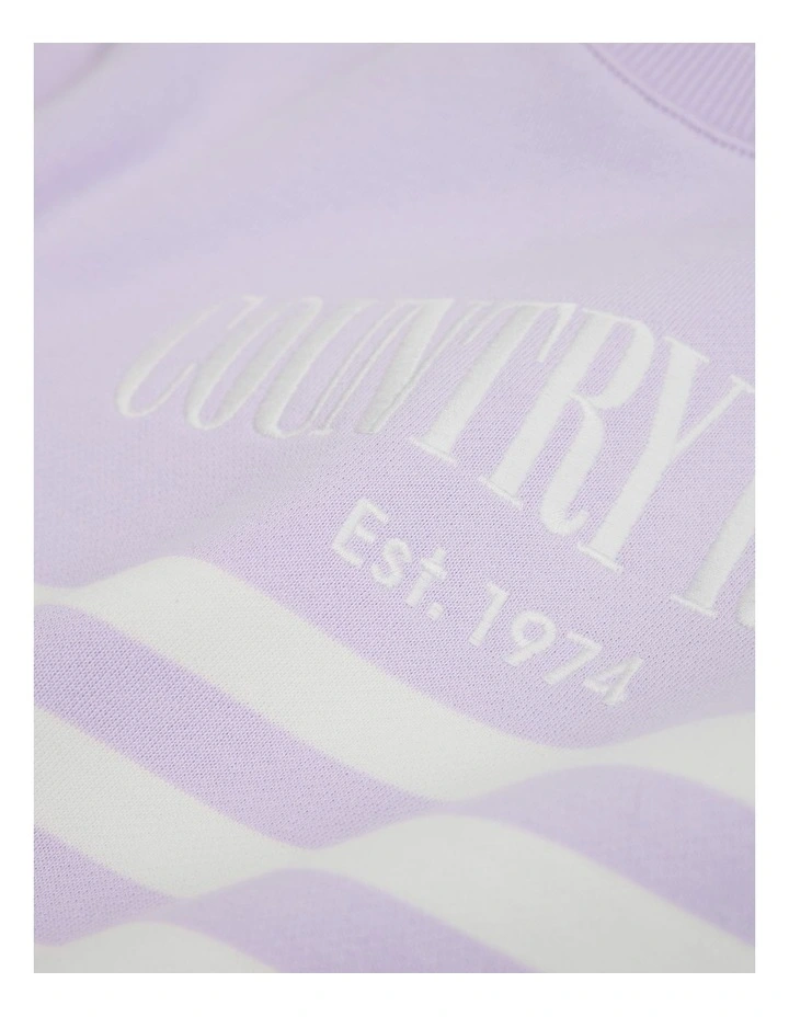 Australian Cotton Relaxed Heritage Sweat in Lilac Stripe image 2