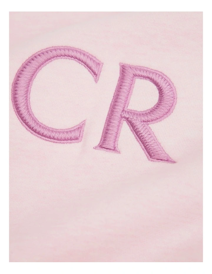 Australian Cotton Oversized Logo Sweat in Pink Marle image 2