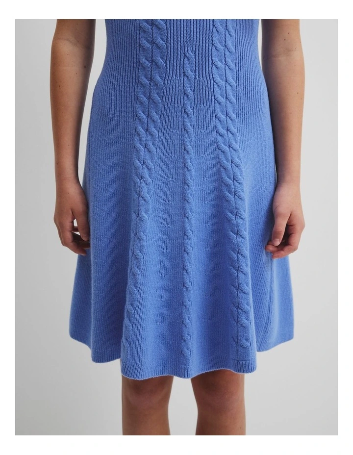 Teen Cable Knit Dress in Wedgewood Blue image 4