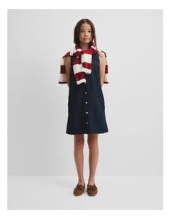 Teen Denim Shift Dress in Mid Blue Wash