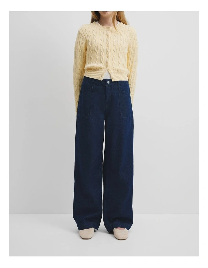 Teen Hi Rise Wide Jean in Dark Indigo image 2