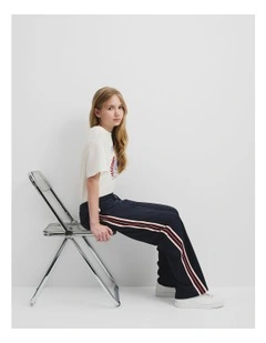 Teen Wide Legging Track Pant in Navy