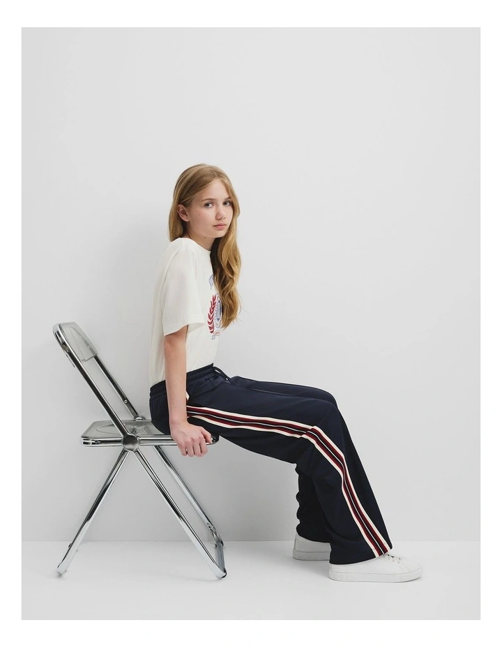 Teen Wide Legging Track Pant in Navy image 1