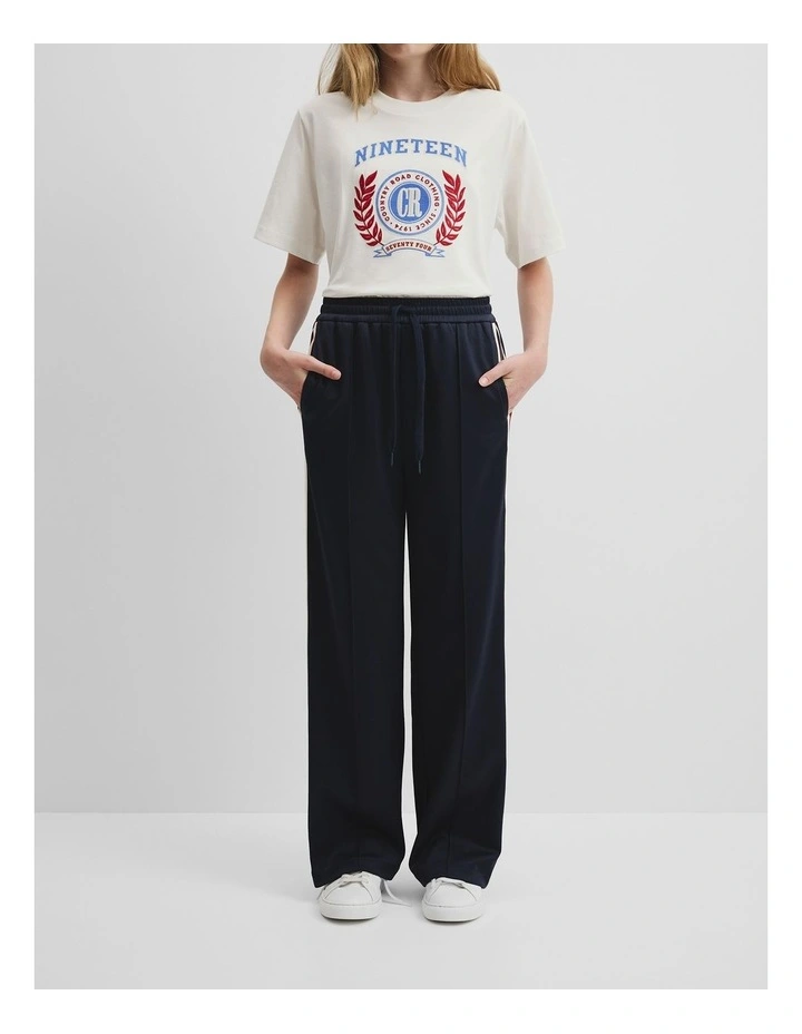 Teen Wide Legging Track Pant in Navy image 2