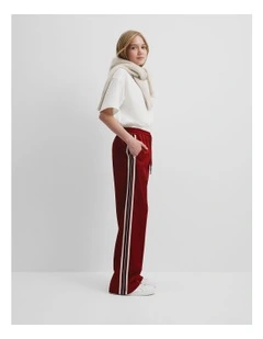 Teen Wide Legging Track Pant in Maple Red
