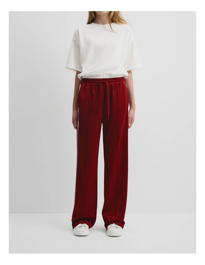 Teen Wide Legging Track Pant in Maple Red image 3