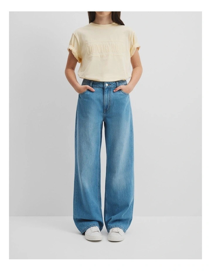 Teen Mid Rise Straight Jean in Light Indigo image 2