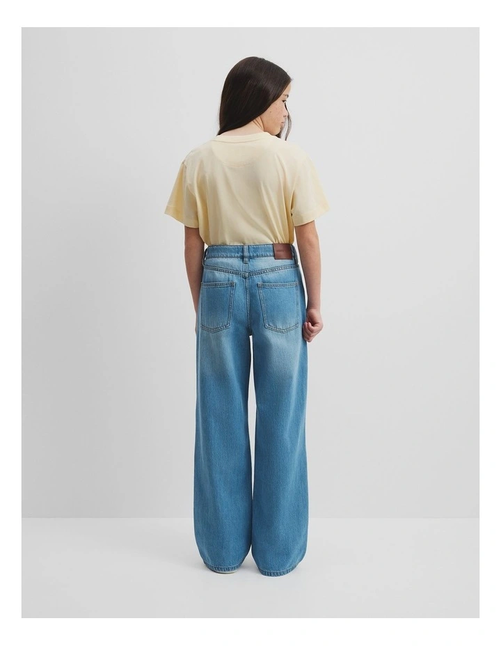 Teen Mid Rise Straight Jean in Light Indigo image 4