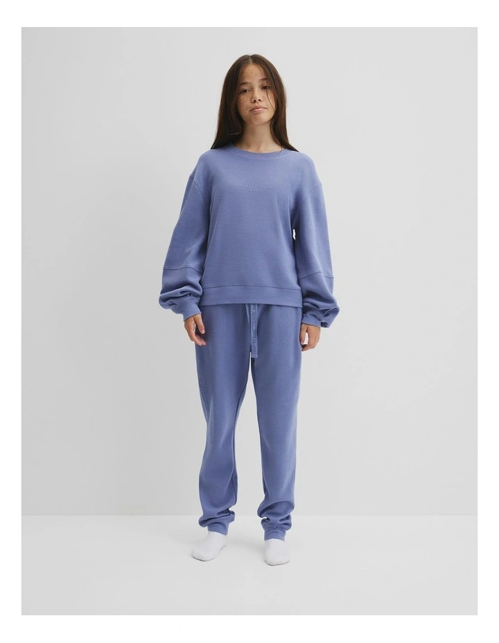 Teen Waffle Pyjama in Porcelain Blue image 1