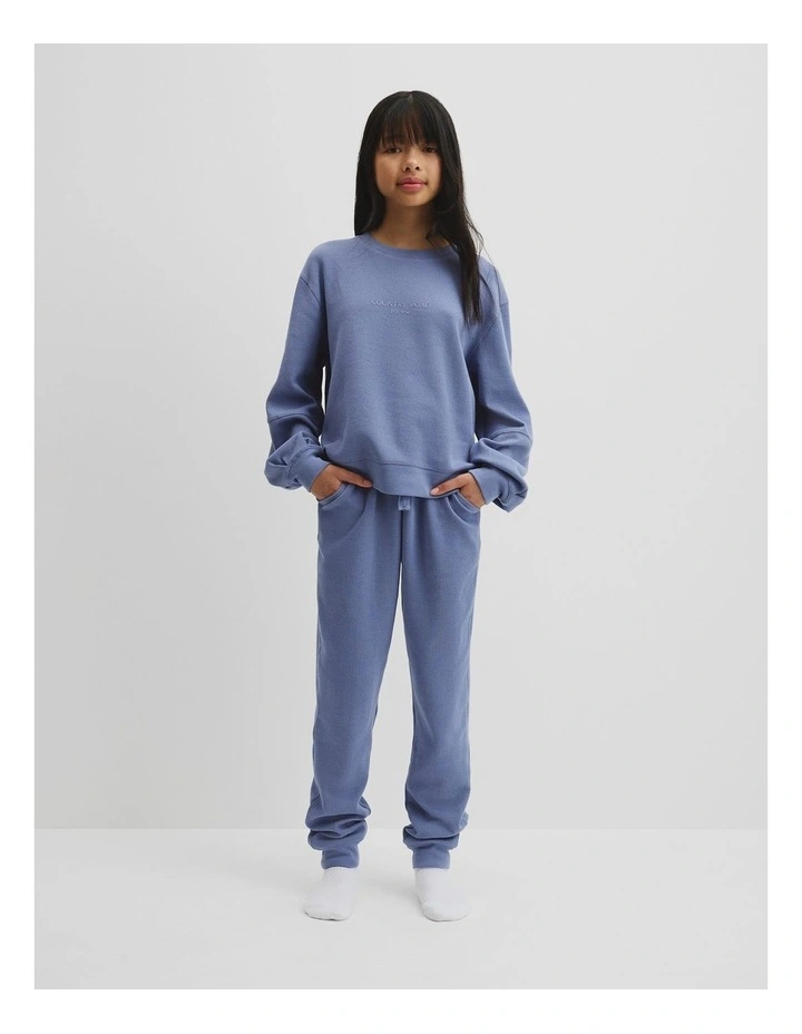 Teen Waffle Pyjama in Porcelain Blue image 1