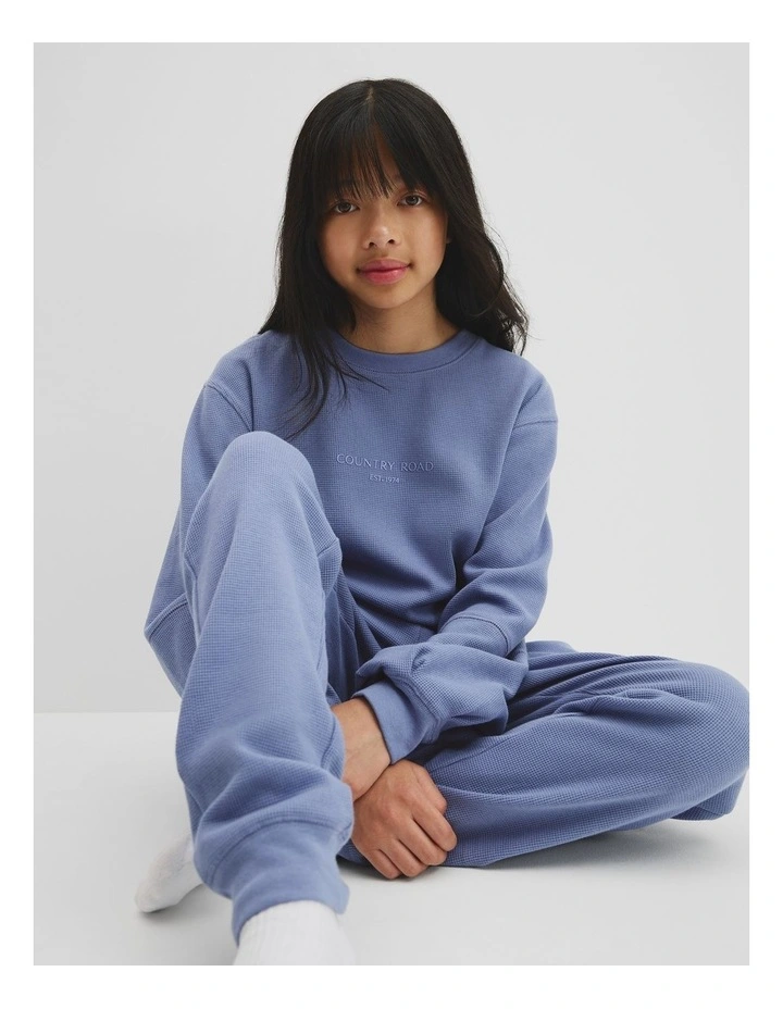 Teen Waffle Pyjama in Porcelain Blue image 2