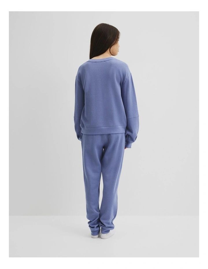 Teen Waffle Pyjama in Porcelain Blue image 4