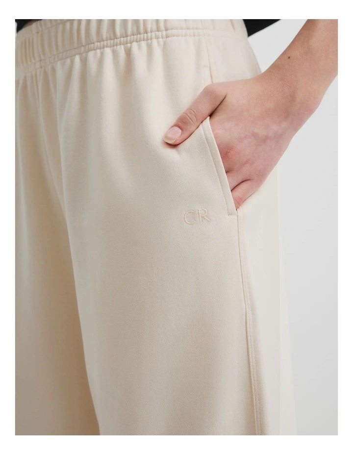 Wide Legging Sweat Pant in Oyster image 3