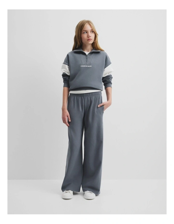 Wide Legging Sweat Pant in Slate image 1