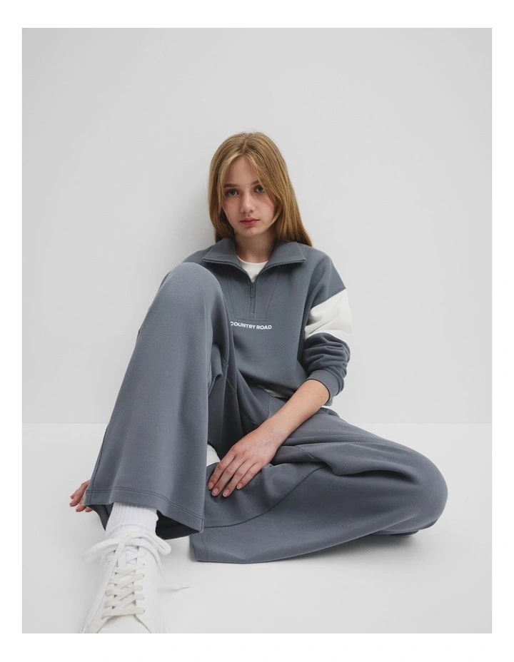 Wide Legging Sweat Pant in Slate image 3