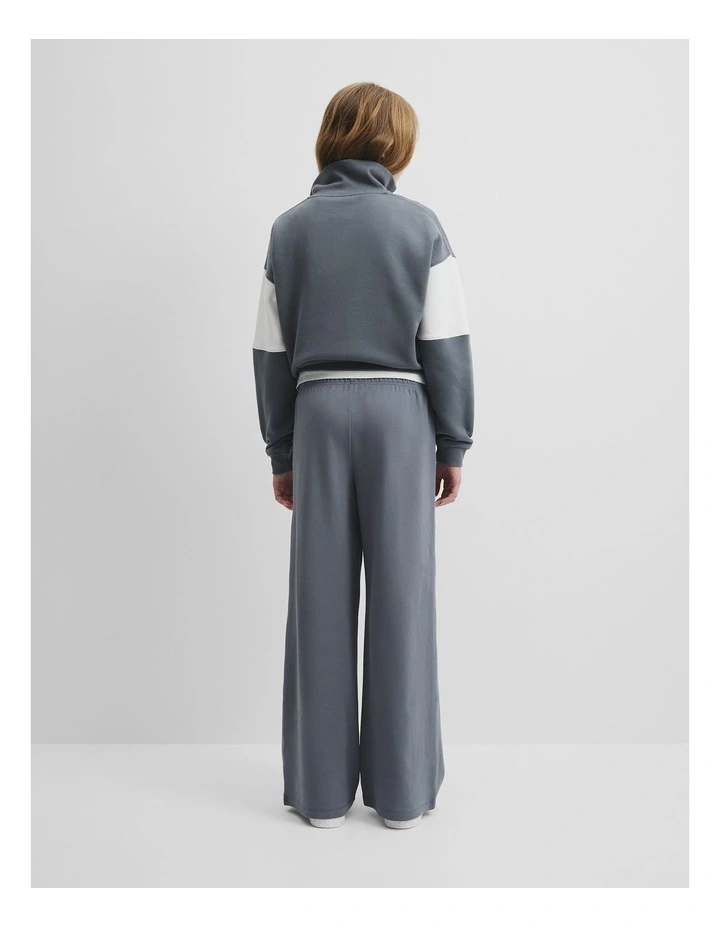 Wide Legging Sweat Pant in Slate image 4