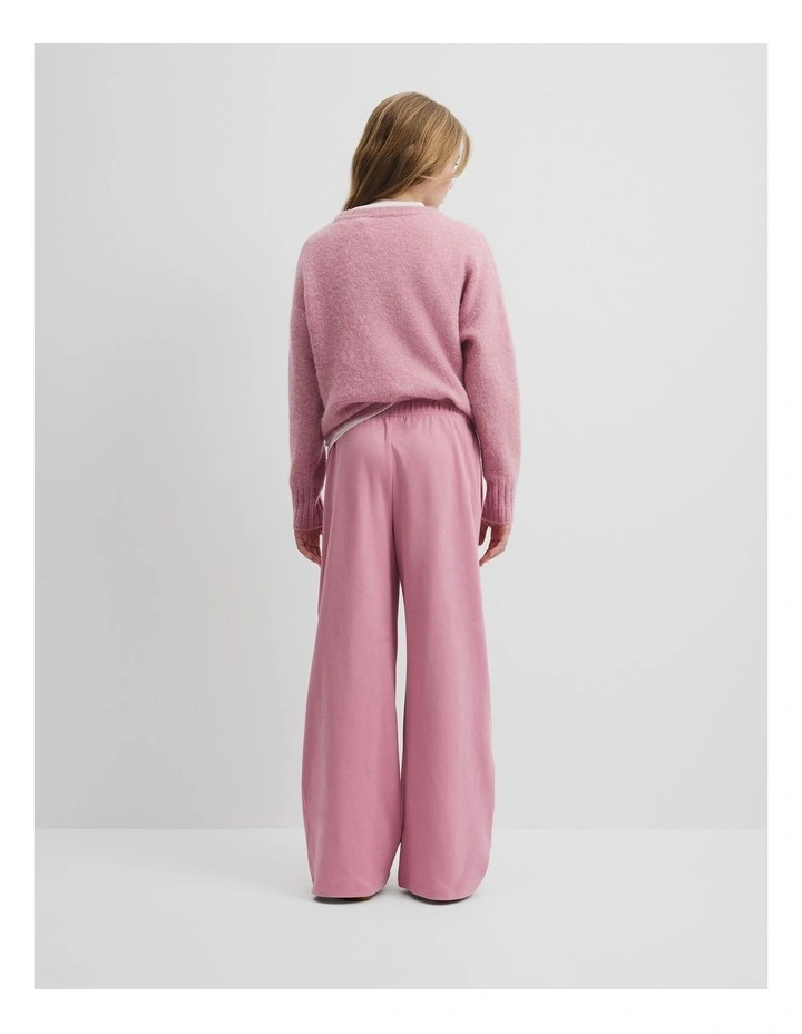 Wide Legging Sweat Pant in Dusty Berry image 4