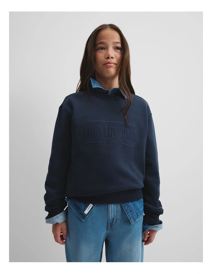 Relaxed Heritage Sweat in Navy image 3